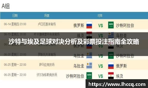 沙特与埃及足球对决分析及彩票投注指南全攻略